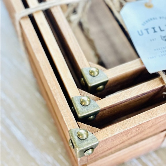 ❌SOLD❌WOOD CRATES SET OF 3-BROWN - Picture 3 of 3